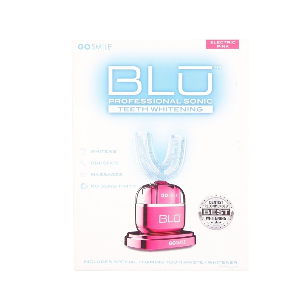 Go Smile -‎ BLU Brushing & Whitening Device - Electric Pink - New in box